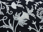 8Y SCALAMANDRE CORLIS- BLACK/WHITE WOOL CREWEL FLORAL MSRP$1536