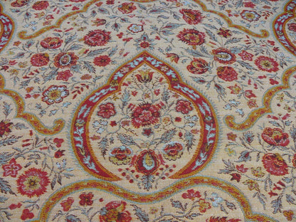 12.25Y SCALAMANDRE CALANTHA GOLD/RED BLUE FLOWER WOOL MSRP$296/Y