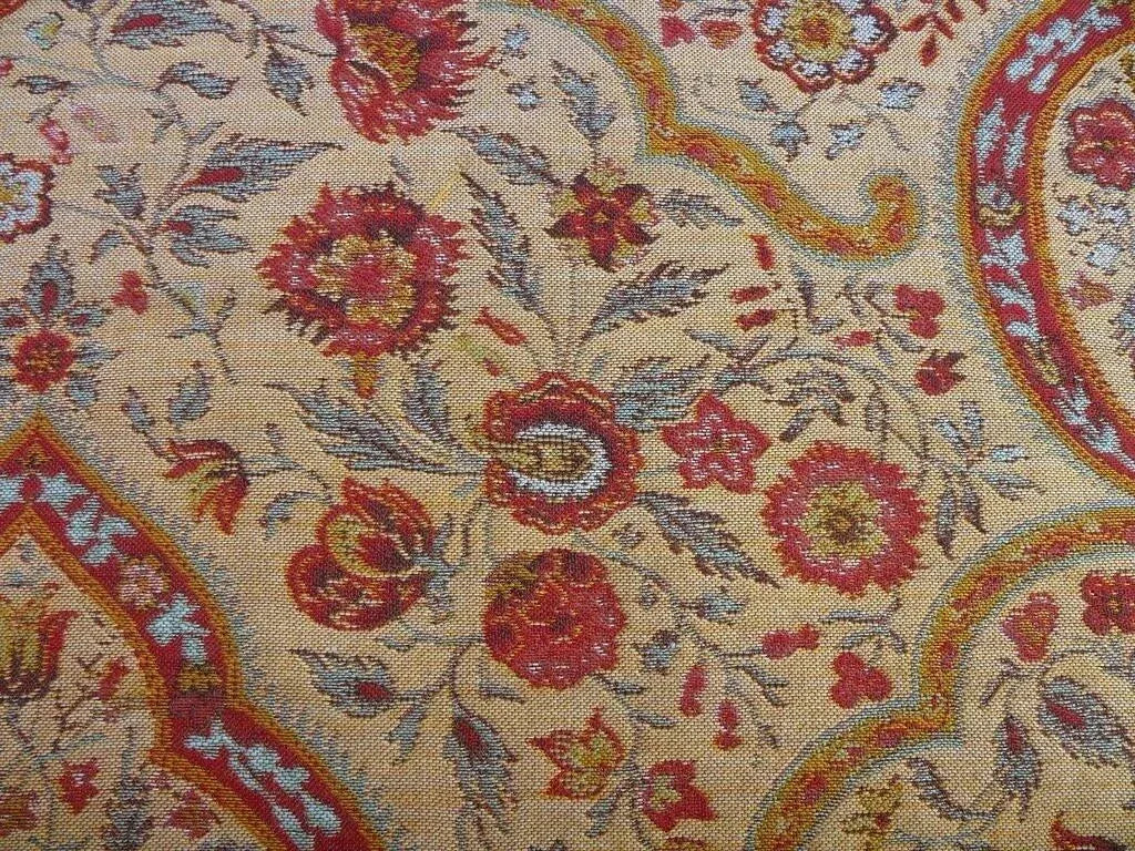 12.25y Scalamandre Calantha Gold/red Blue Flower Wool MSRP USD 296/Y