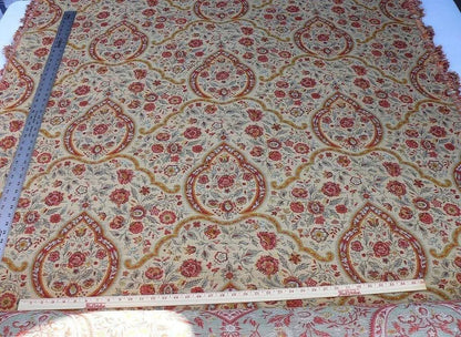 12.25y Scalamandre Calantha Gold/red Blue Flower Wool MSRP USD 296/Y