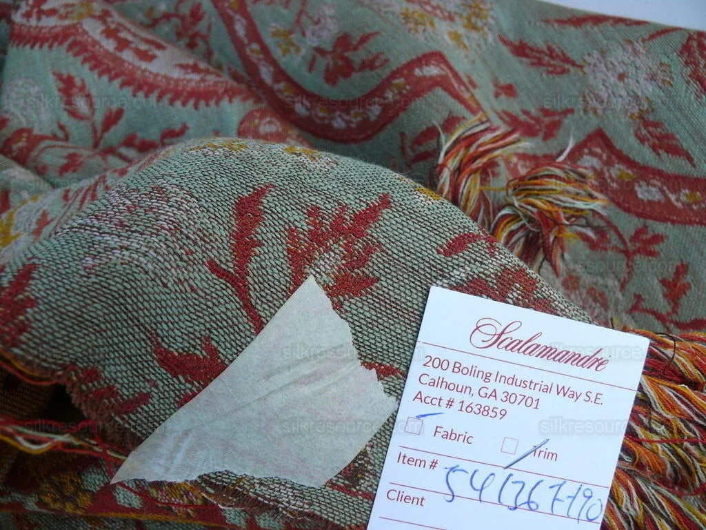12.25y Scalamandre Calantha Gold/red Blue Flower Wool MSRP USD 296/Y