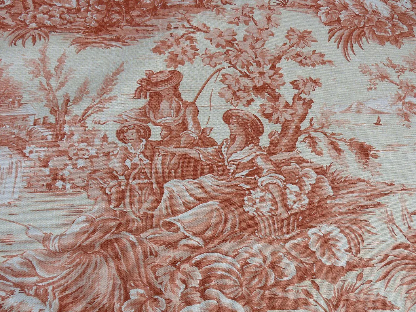 2Y SCALAMANDRE EL REMANSO TOILE COPPER RED SPANISH 62" WIDE