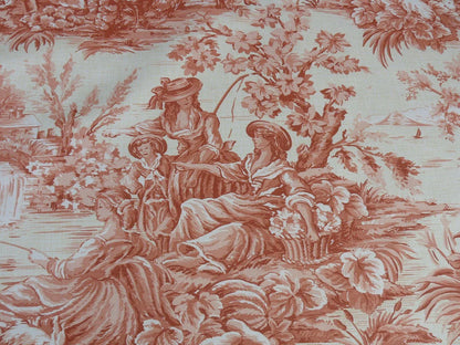 2Y SCALAMANDRE EL REMANSO TOILE COPPER RED SPANISH 62" WIDE