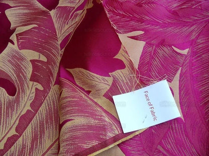 Scalamandre Havana Tropical Banana Cremisi Red Silk Lampas MSRP USD 412/Y