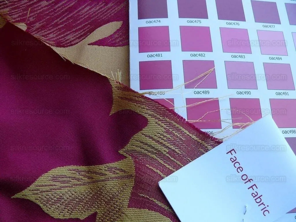 Scalamandre Havana Tropical Banana Cremisi Red Silk Lampas MSRP USD 412/Y