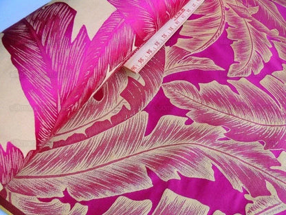 Scalamandre Havana Tropical Banana Cremisi Red Silk Lampas MSRP USD 412/Y