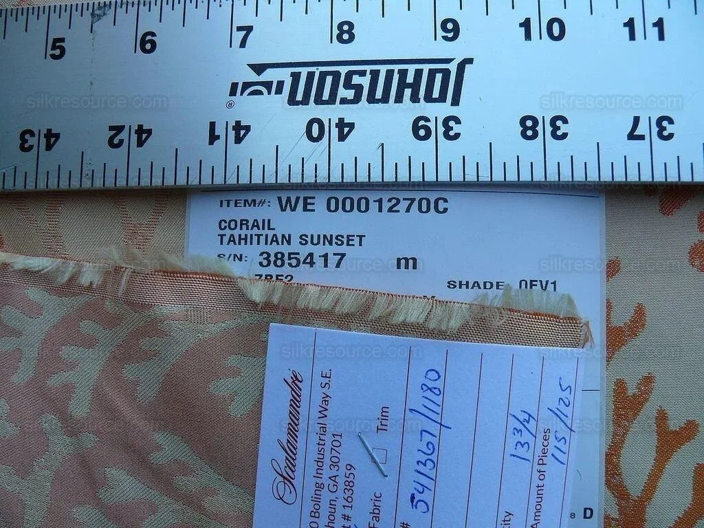 By yard Scalamandre Corail Grey Watkins Tahitian Sunset Orange Peach Coral Pink Cream MSRP USD 136/y