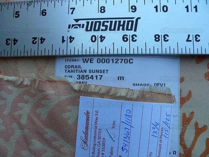 By yard Scalamandre Corail Grey Watkins Tahitian Sunset Orange Peach Coral Pink Cream MSRP USD 136/y