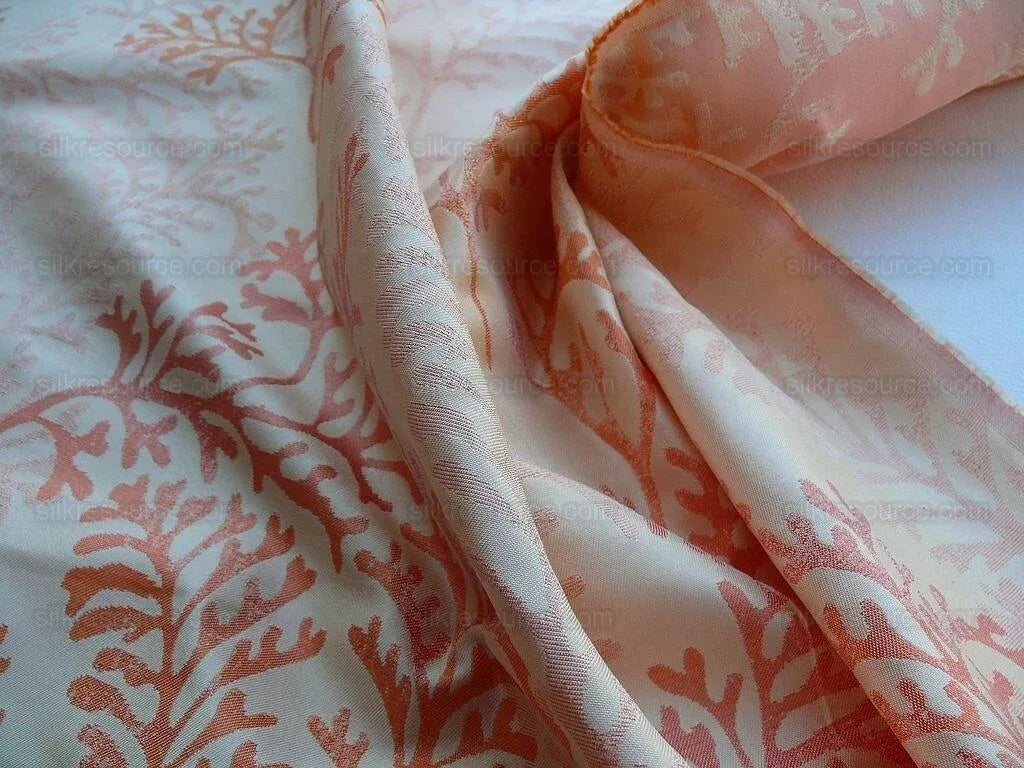 By yard Scalamandre Corail Grey Watkins Tahitian Sunset Orange Peach Coral Pink Cream MSRP USD 136/y