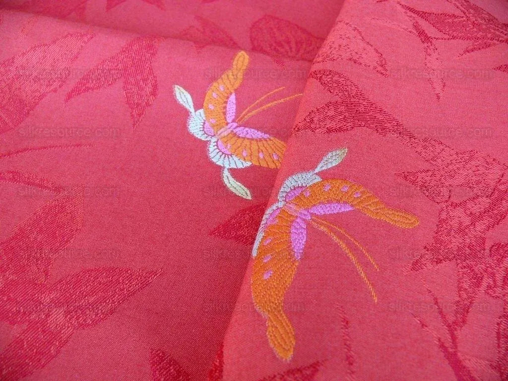 Scalamandre Papilio Coquelicot Butterfly Fil Coup MSRP USD 220/Y