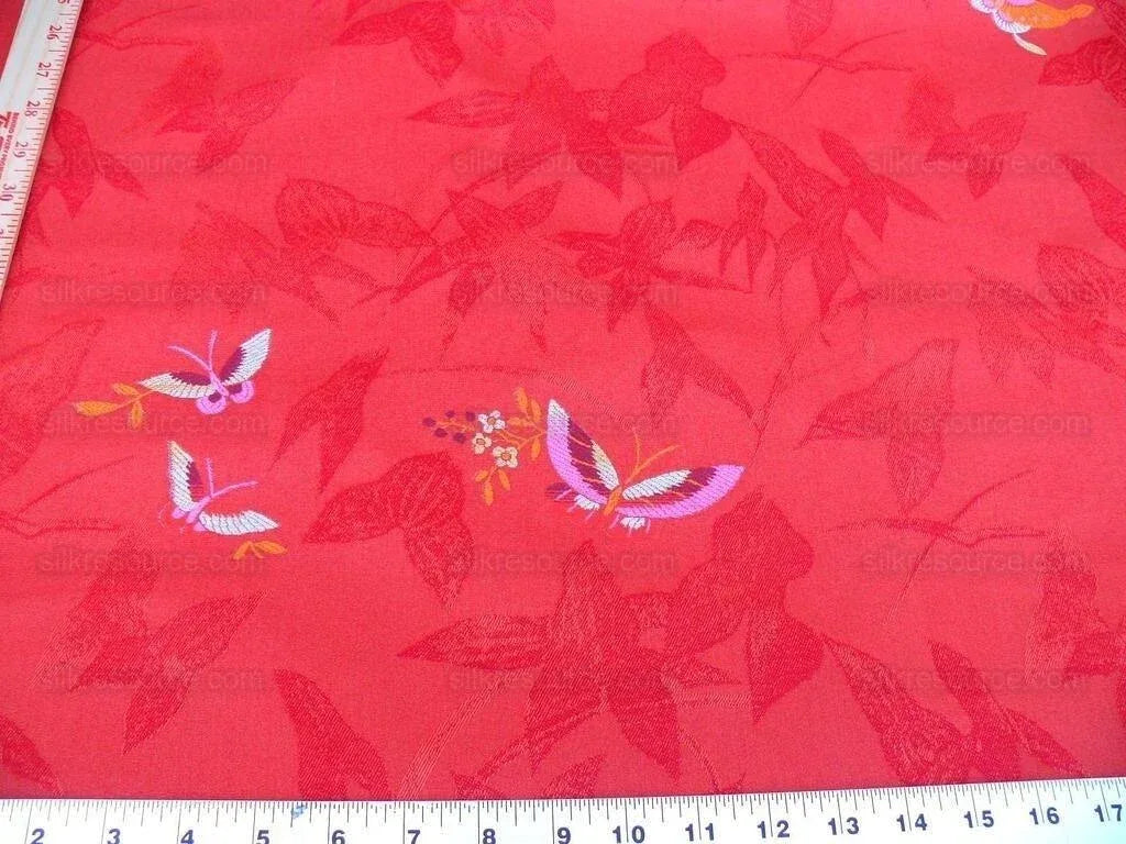 Scalamandre Papilio Coquelicot Butterfly Fil Coup MSRP USD 220/Y