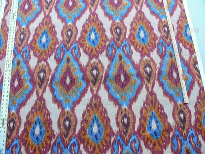 Scalamandre Bhutan Ikat Suzani Red/blue/multi Heavy Cotton MSRP USD 280/Y