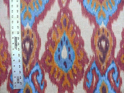 Scalamandre Bhutan Ikat Suzani Red/blue/multi Heavy Cotton MSRP USD 280/Y