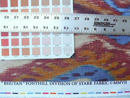 Scalamandre Bhutan Ikat Suzani Red/blue/multi Heavy Cotton MSRP USD 280/Y