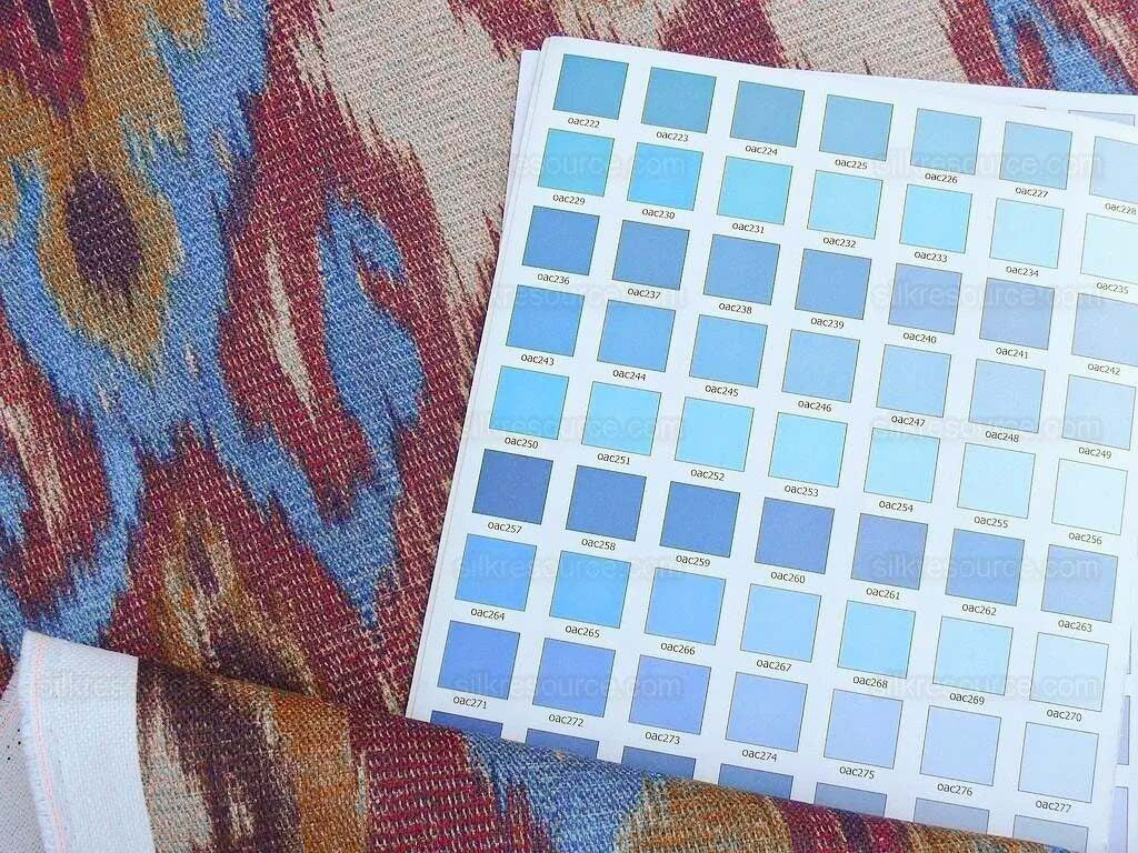 Scalamandre Bhutan Ikat Suzani Red/blue/multi Heavy Cotton MSRP USD 280/Y