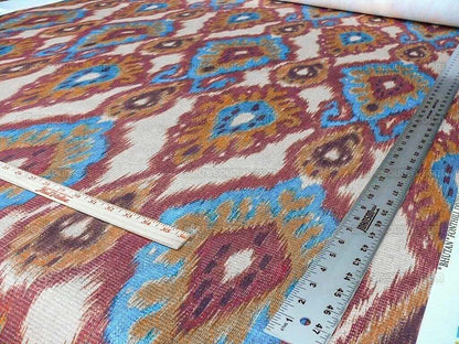 Scalamandre Bhutan Ikat Suzani Red/blue/multi Heavy Cotton MSRP USD 280/Y