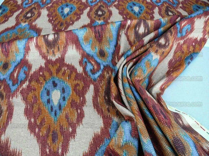 Scalamandre Bhutan Ikat Suzani Red/blue/multi Heavy Cotton MSRP USD 280/Y
