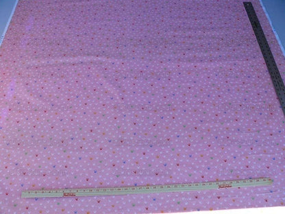 Scalamandre Neptune Multi On Pink Linen Hand Print from France Music Grass Seagull Pop Art Red Green Blue MSRP USD285/y