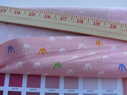 Scalamandre Neptune Multi On Pink Linen Hand Print from France Music Grass Seagull Pop Art Red Green Blue MSRP USD285/y