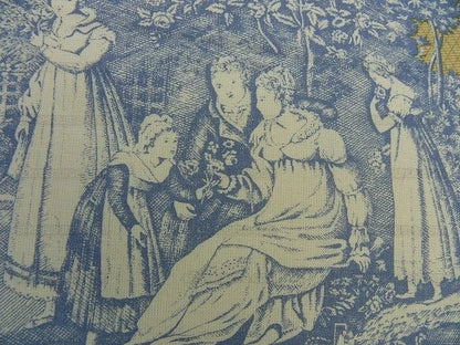 Scalamandre Four Seasons Toile Print Gold Blue English Country Historical Design MSRP USD236/Y