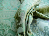 Bty Scalamandre Angelique Paisley Silk Damask Green Gold MSRP USD 298/y