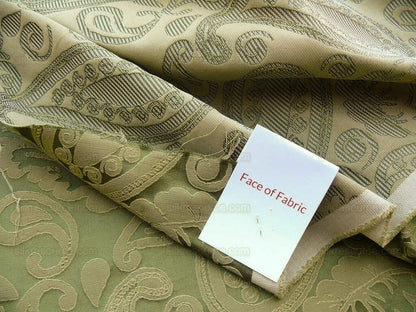 Bty Scalamandre Angelique Paisley Silk Damask Green Gold MSRP USD 298/y
