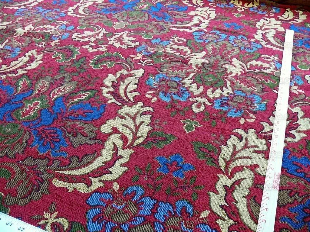 3.75y Scalamandre Novaro Tapestry Wool Multi Red Thick MSRP USD 596Y