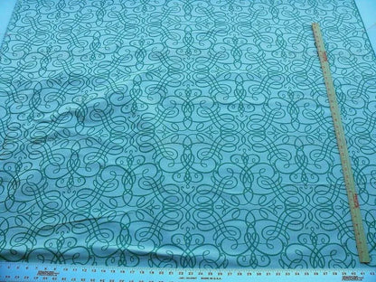 By Yd Scalamandre Flourish Scroll Jade Green White Silk Jarquard MSRP USD 292/Y