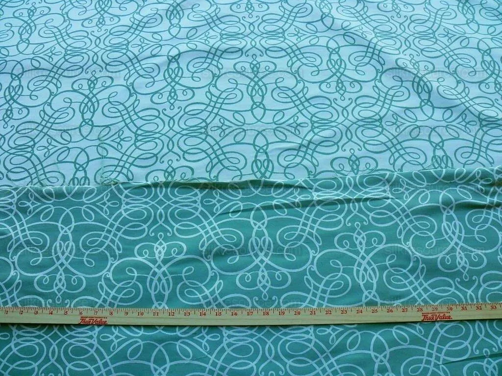 By Yd Scalamandre Flourish Scroll Jade Green White Silk Jarquard MSRP USD 292/Y