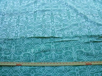 By Yd Scalamandre Flourish Scroll Jade Green White Silk Jarquard MSRP USD 292/Y