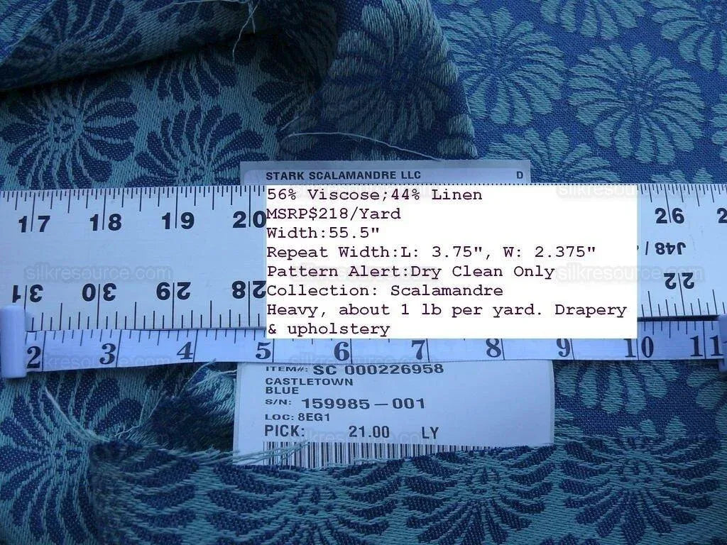 Bty Scalamandre Castletown Jaquard  True "blue" Daisy MSRP USD 218Y