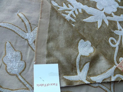 3y Scalamandre Sikandra Velour Crewel On Velvet Gold MSRP USD 568