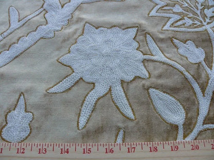 3y Scalamandre Sikandra Velour Crewel On Velvet Gold MSRP USD 568