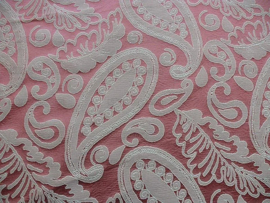 Bty Scalamandre Angelique Paisley Silk Damask Rust Gold MSRP USD 298Y