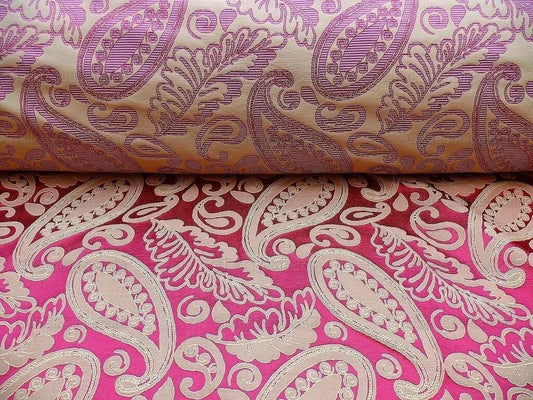 Scalamandre Angelique Paisley Silk Damask red Gold MSRP USD298/y