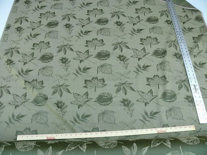 By Yard Scalamandre Wool Satin Pressed Leaves Olive Green Maple Elm Oak MSRP USD 376/Y