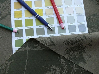 By Yard Scalamandre Wool Satin Pressed Leaves Olive Green Maple Elm Oak MSRP USD 376/Y