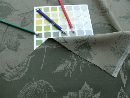 By Yard Scalamandre Wool Satin Pressed Leaves Olive Green Maple Elm Oak MSRP USD 376/Y