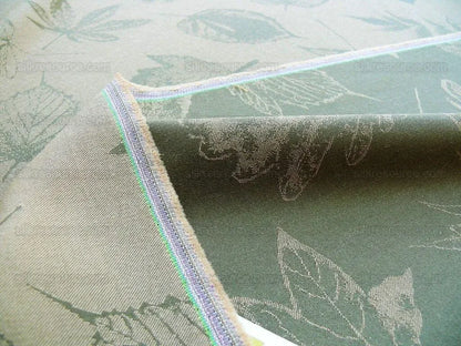 By Yard Scalamandre Wool Satin Pressed Leaves Olive Green Maple Elm Oak MSRP USD 376/Y