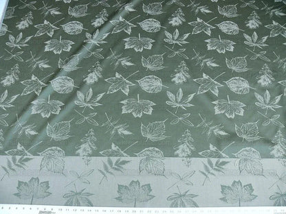By Yard Scalamandre Wool Satin Pressed Leaves Olive Green Maple Elm Oak MSRP USD 376/Y