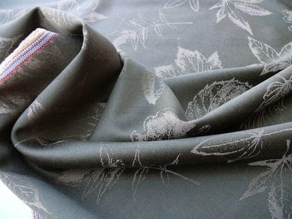 By Yard Scalamandre Wool Satin Pressed Leaves Olive Green Maple Elm Oak MSRP USD 376/Y