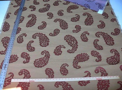 Scalamandre Katmandu  Silk Lampas Paisley Lampas Rosso Rose Red Gold Heavy Duty MSRP USD 364