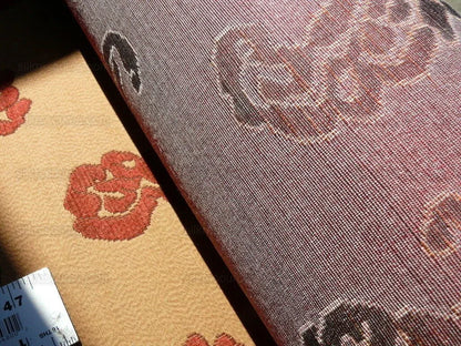 Scalamandre Katmandu  Silk Lampas Paisley Lampas Rosso Rose Red Gold Heavy Duty MSRP USD 364