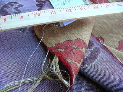 Scalamandre Katmandu  Silk Lampas Paisley Lampas Rosso Rose Red Gold Heavy Duty MSRP USD 364