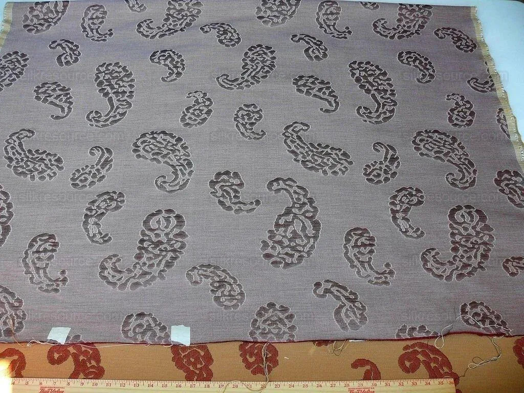 Scalamandre Katmandu  Silk Lampas Paisley Lampas Rosso Rose Red Gold Heavy Duty MSRP USD 364