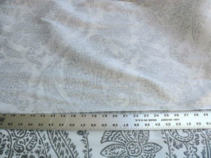 Scalamandre Lillian Silk Linen Paisley "greys" White Print MSRP USD 178Y