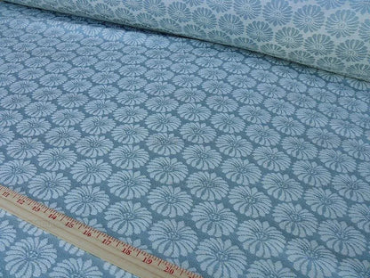 Bty Scalamandre Castletown Sky Pale Blue Jacquard Small Scale Daisy Linen MSRP USD218/y