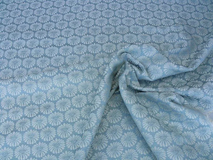 Bty Scalamandre Castletown Sky Pale Blue Jacquard Small Scale Daisy Linen MSRP USD218/y