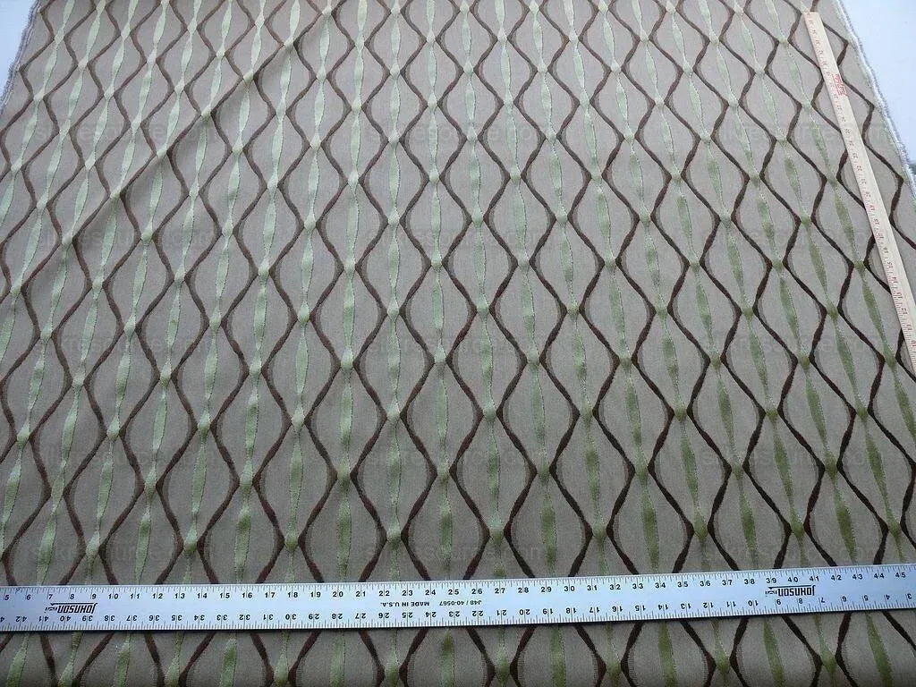 Bty Scalamandre Helena Fonthill Brown/green Velvet River Ribbon Diamond Mid-century MSRP USD 164/Y