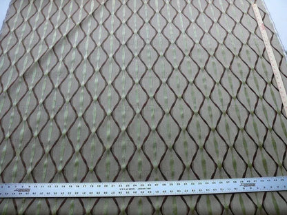 Bty Scalamandre Helena Fonthill Brown/green Velvet River Ribbon Diamond Mid-century MSRP USD 164/Y